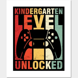 Gamer Student Kindergarten Level Unlocked Back To School Day Posters and Art